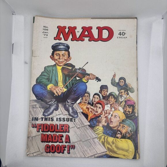 Mad Magazine Vol 1 No 156 January 1973 Fiddler on the Roof Vintage Ripped Cover - Picture 1 of 4